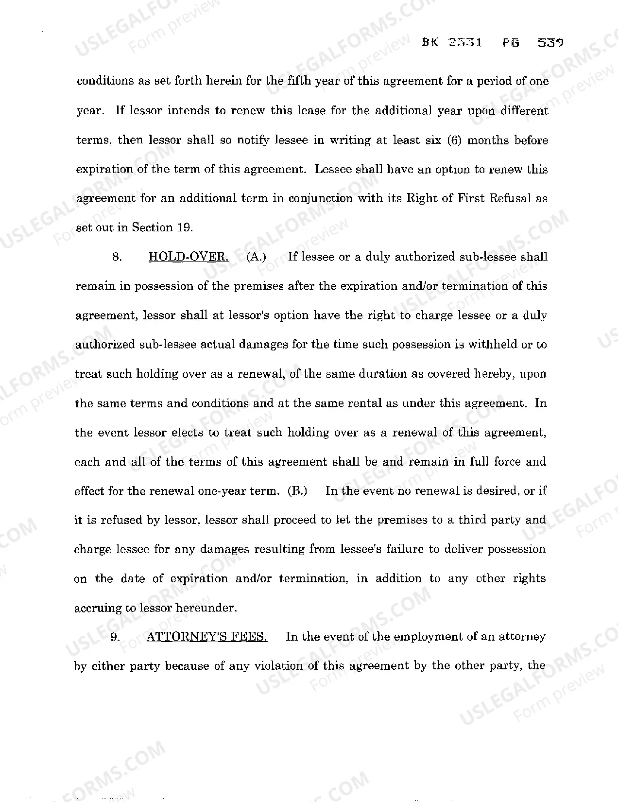 Preview Commercial Lease Agreement