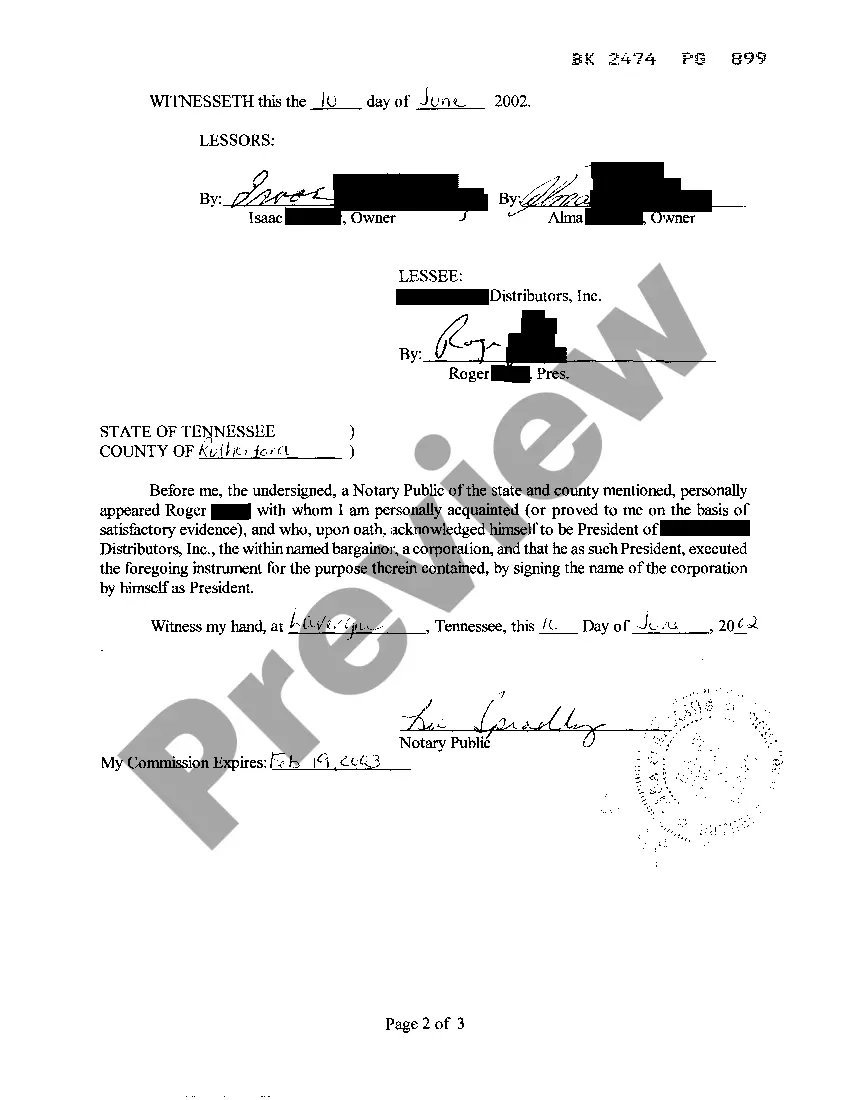 Preview Memorandum Lease Fireworks Stand