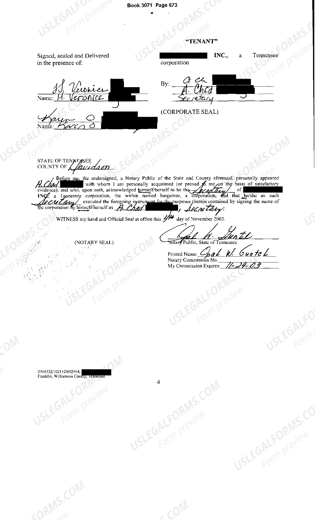 Preview Memorandum of Restaurant Lease