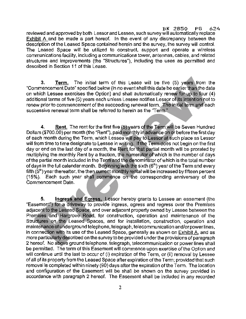 Preview Option And Land Lease