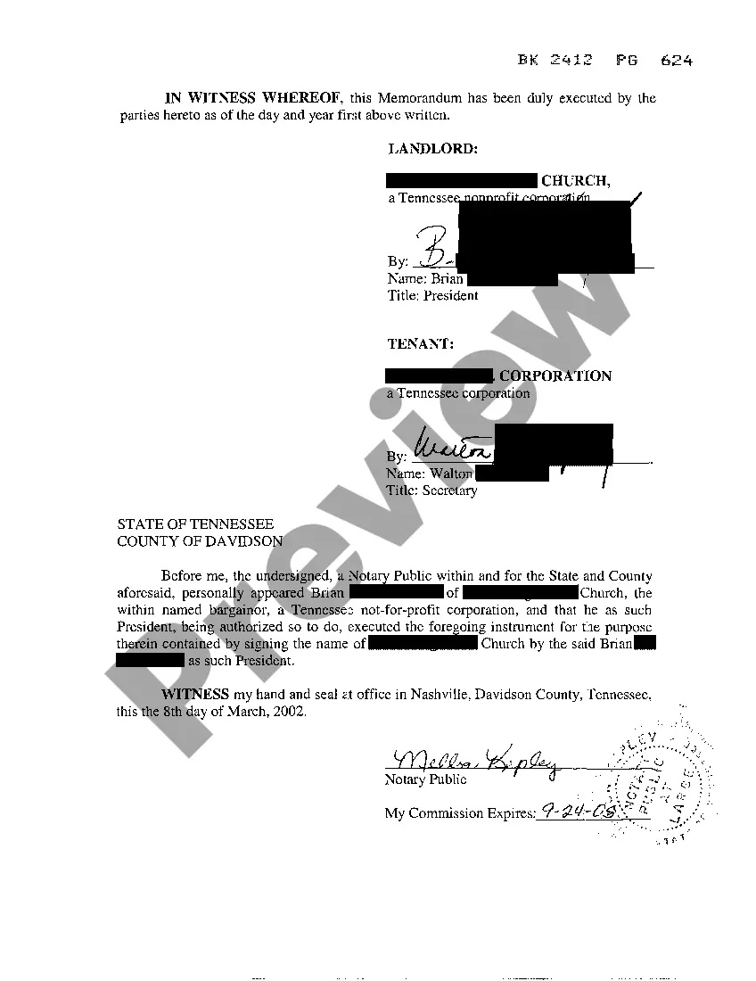 Preview Memorandum of Ground Lease