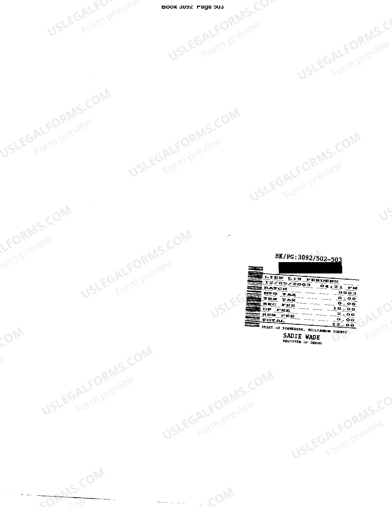 Preview Lis Pendens regarding divorce