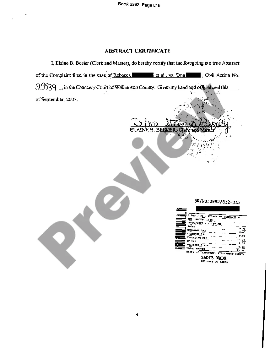 Preview Lis Pendens regarding action to reform Warranty Deed