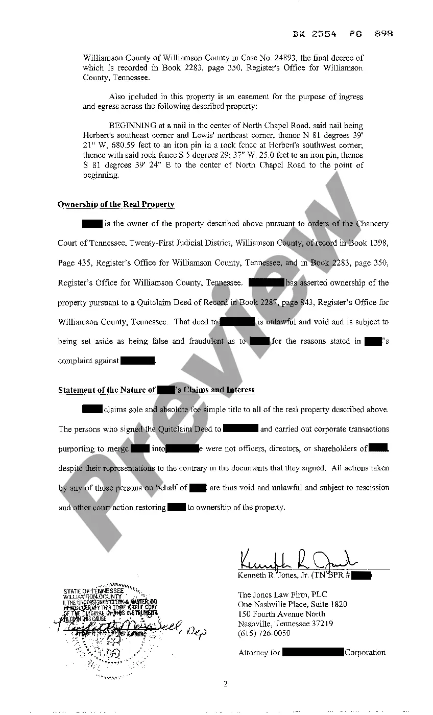 Preview Abstract Complaint And Notice Lien Lis Pendens