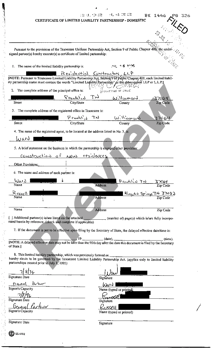 Preview Certificate of LLP