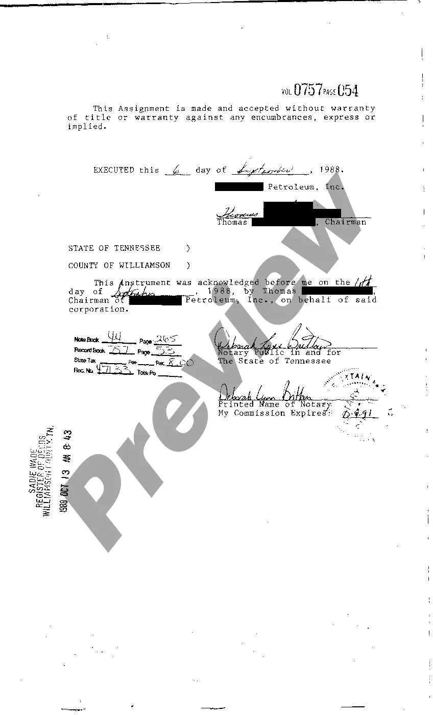 Get Assignment of Oil, Gas And Mineral Interest Preview Assignment of Oil, Gas And Mineral Interest