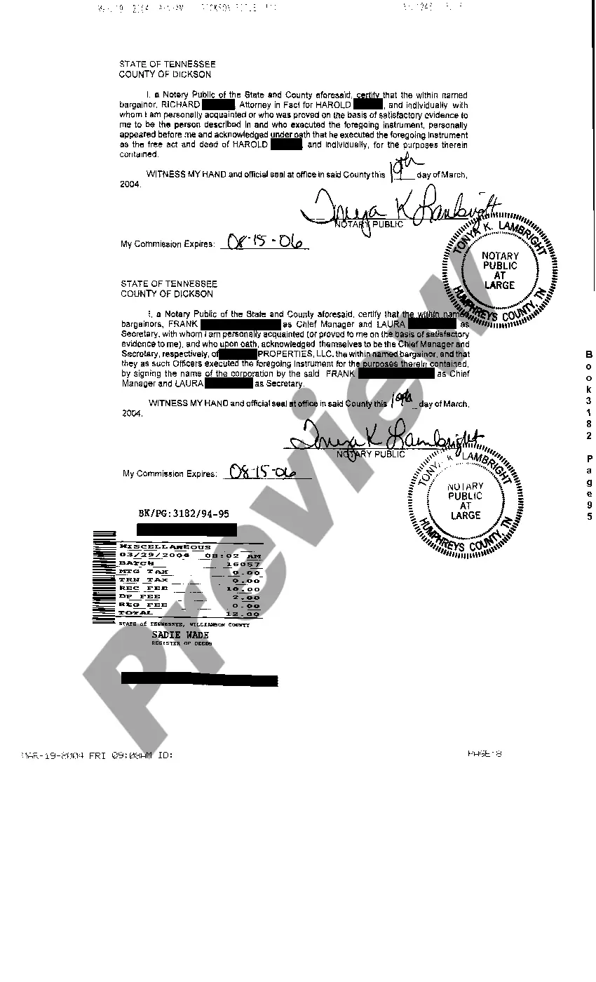 Preview Declaration to establish a right of ingress and egress