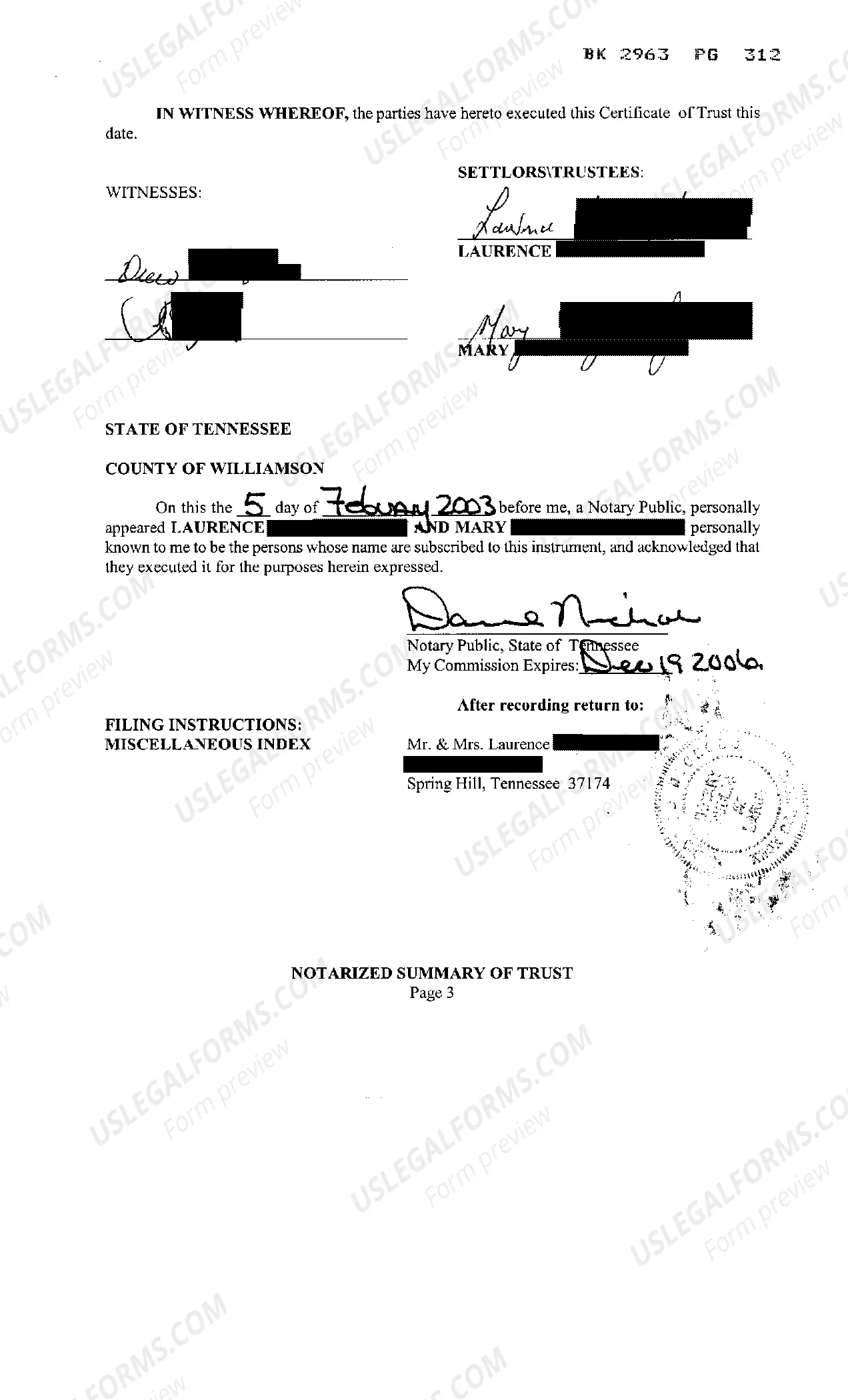 Preview Revocable Living Trust