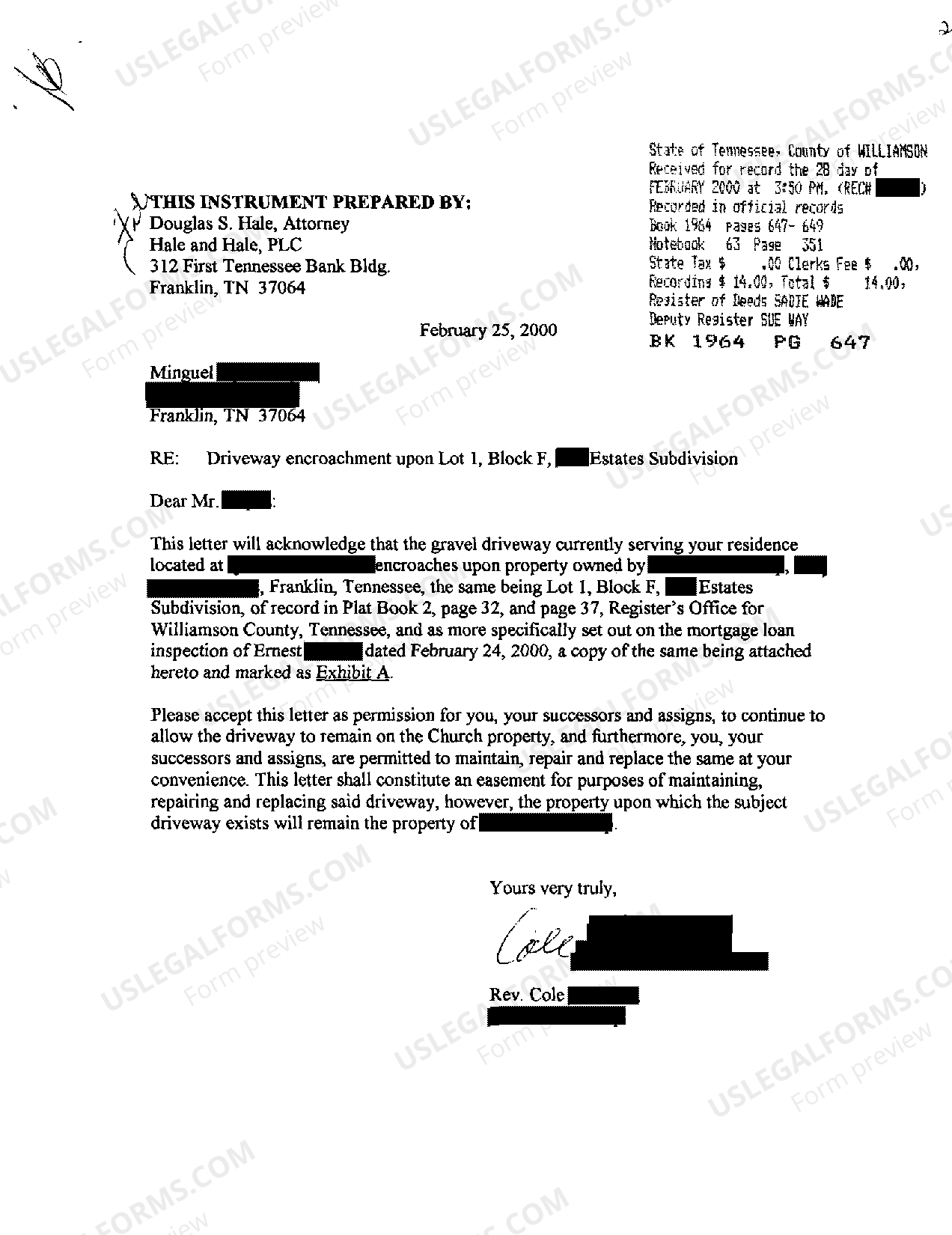 Tennessee Driveway Easement Tennessee Driveway Easement Laws US Legal Forms