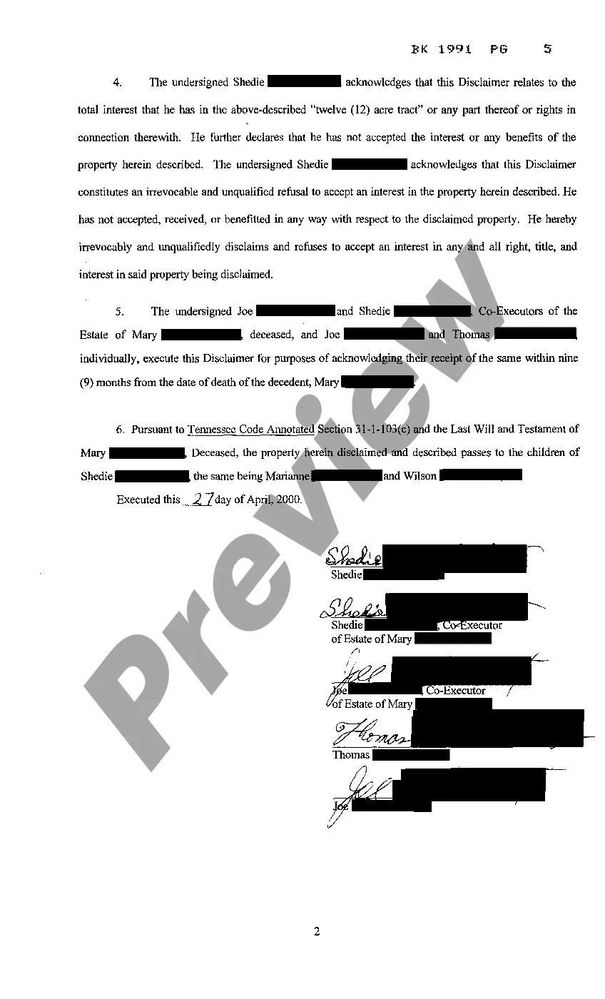 Get Partial Disclaimer of Interest Preview Partial Disclaimer of Interest