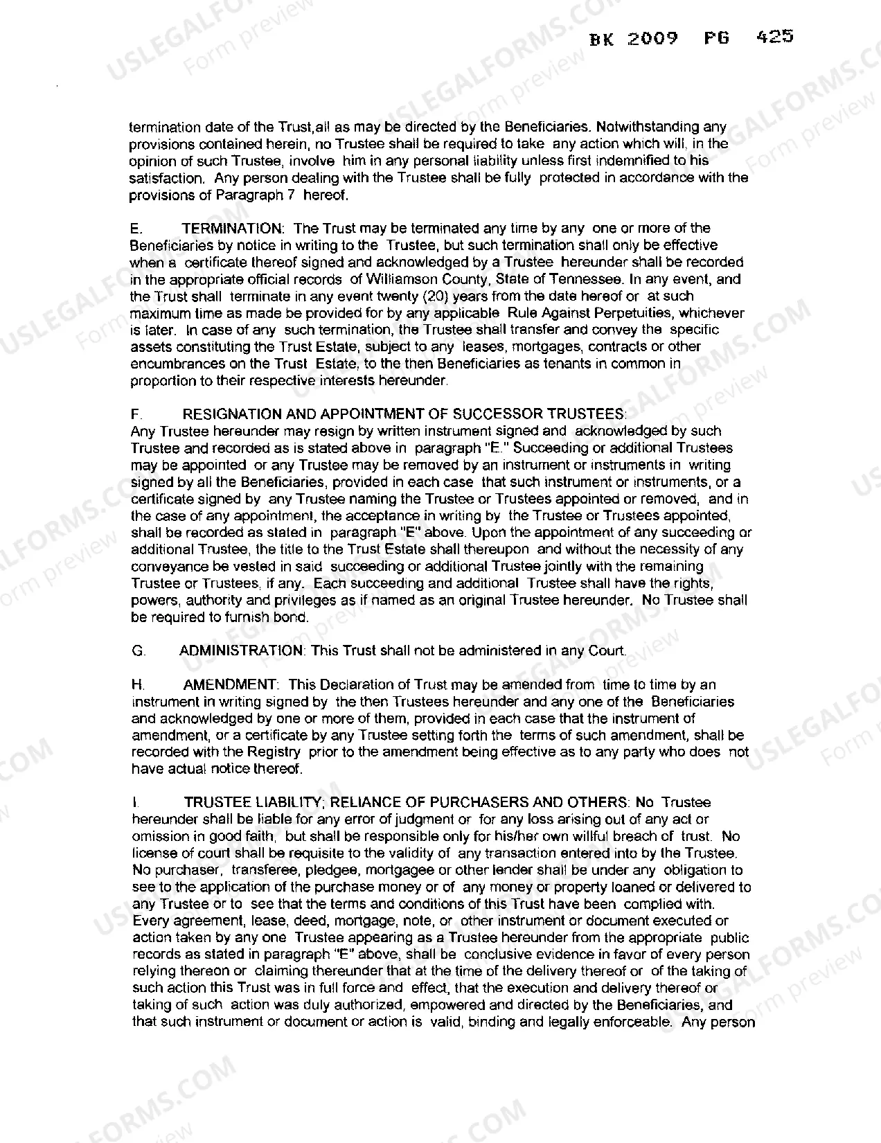 Preview Declaration of the Mobley Realty Trust