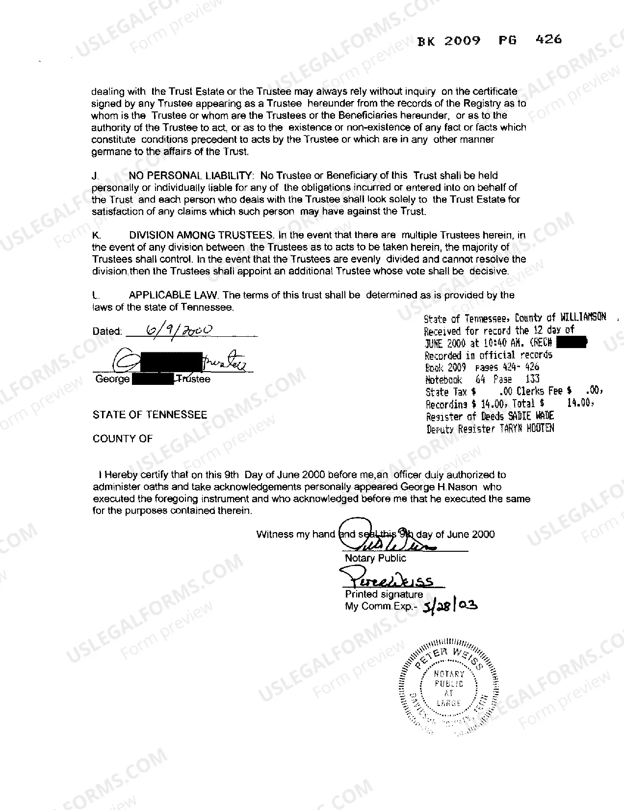 Preview Declaration of the Mobley Realty Trust