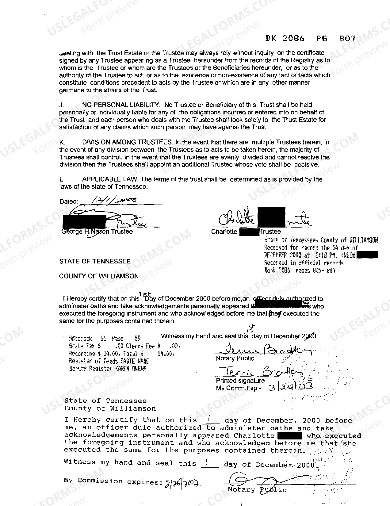 Preview Declaration of Realty Trust