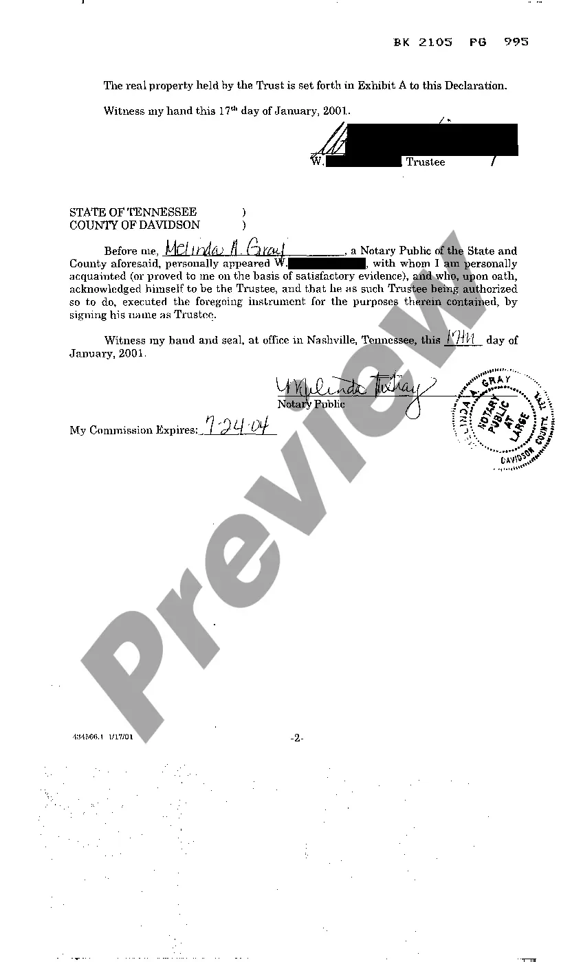 Preview Declaration of Successor Trustee