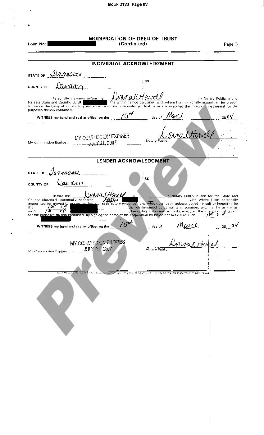 Preview Change or Modification of Deed of Trust to Increase Credit Line