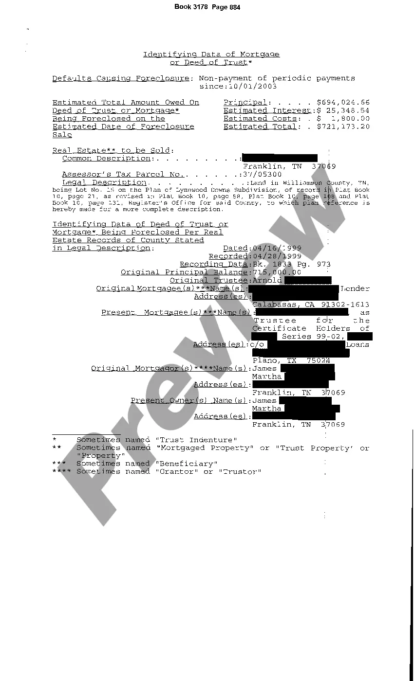 Get Foreclosure Notice of Default Preview Foreclosure Notice of Default