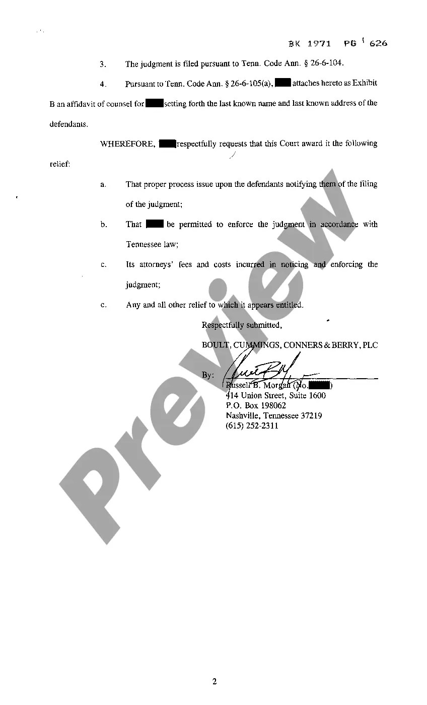 Preview Notice of Foreign Judgment