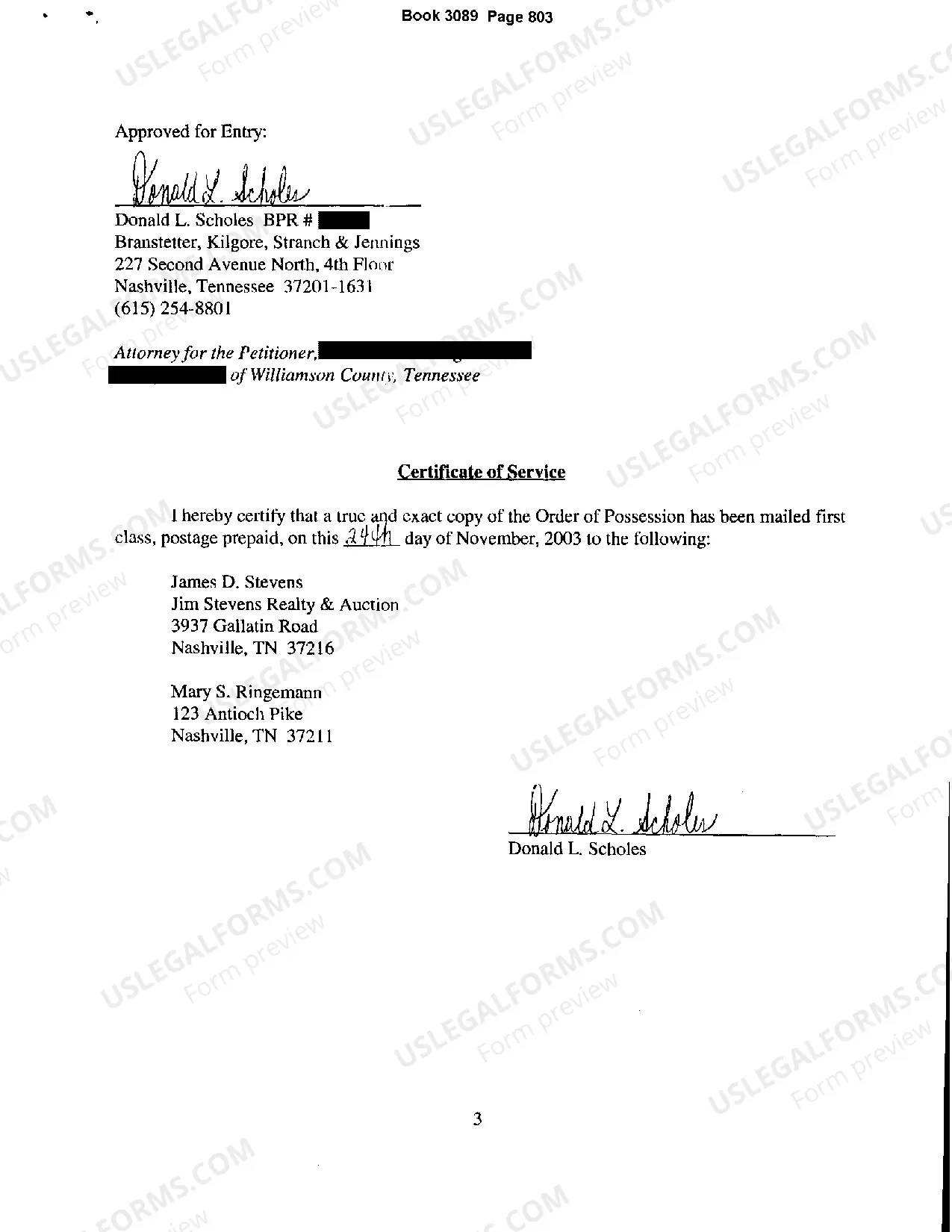 Preview Order of Possession of Water Easement following Condemnation