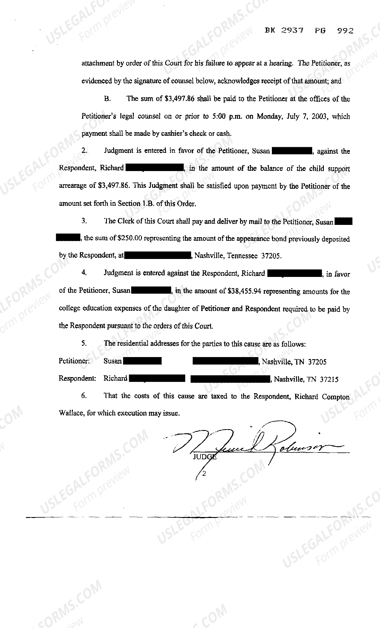 Tennessee Order of Criminal Contempt for Failure to Pay Support US Legal Forms