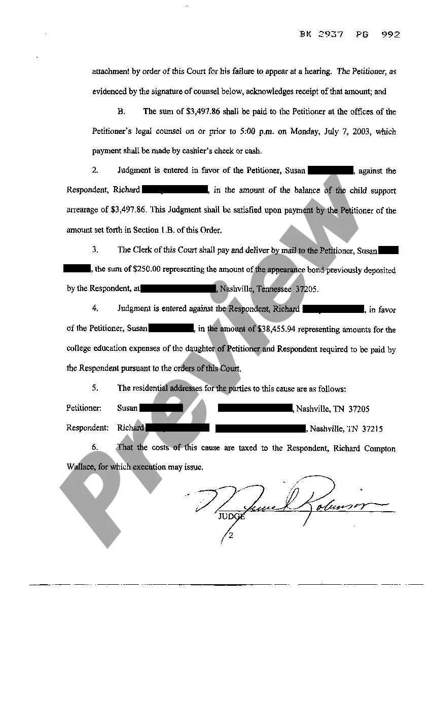 Preview Order of Criminal Contempt for Failure to Pay Support