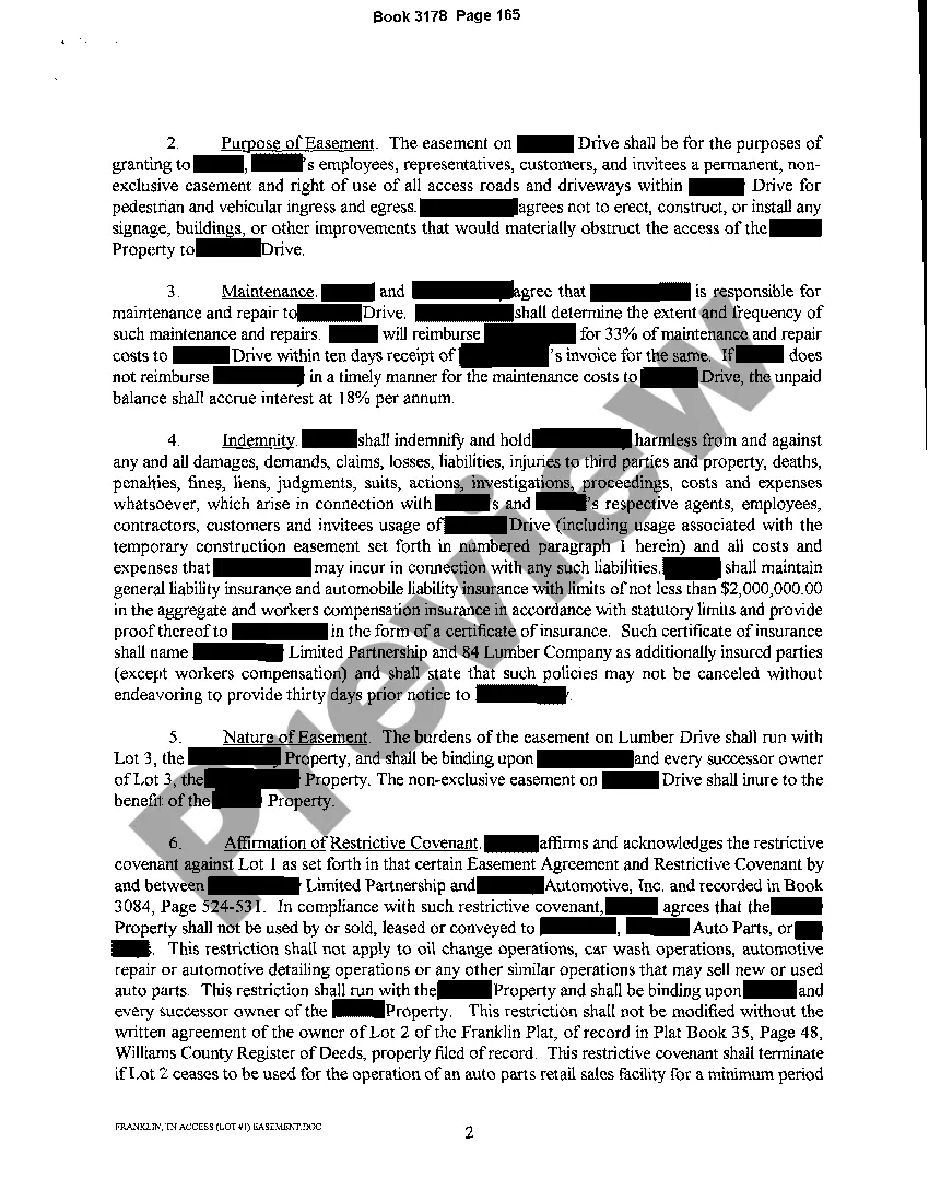 Get Easement and Affirmation of Restrictive Covenant regarding pedestrian ingress and egress Preview Easement and Affirmation of Restrictive Covenant regarding pedestrian ingress and egress
