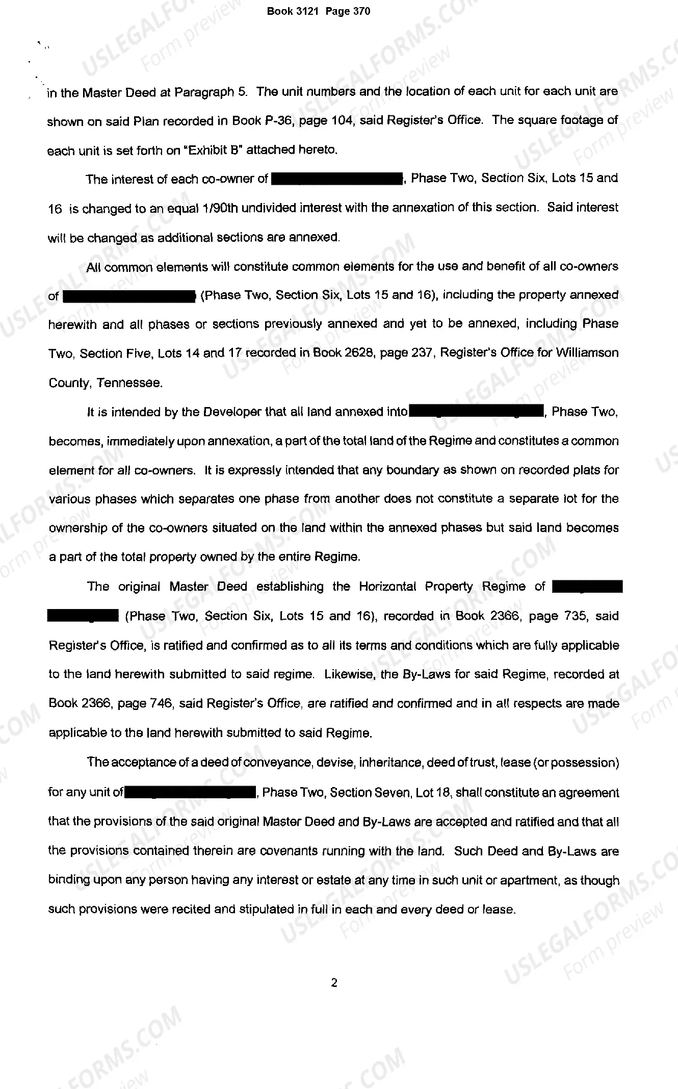 Preview Annexation to Declaration of Restrictive Covenants