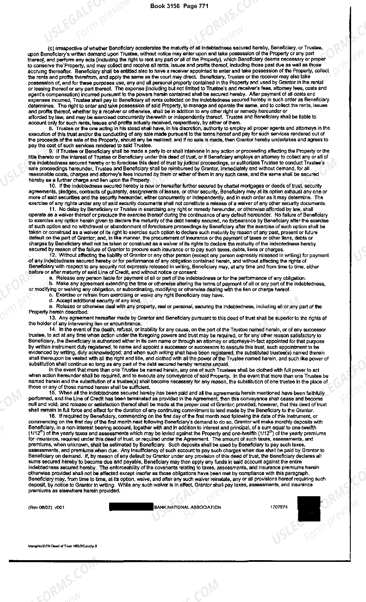 Memphis Tennessee Deed of Trust Home Equity US Legal Forms