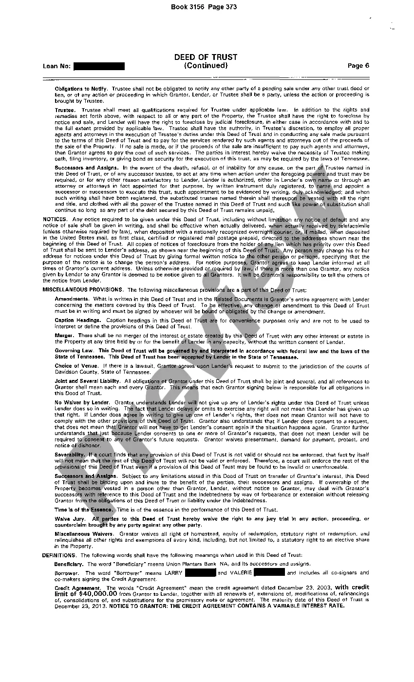 Get Deed of Trust Open End Mortgage Preview Deed of Trust Open End Mortgage