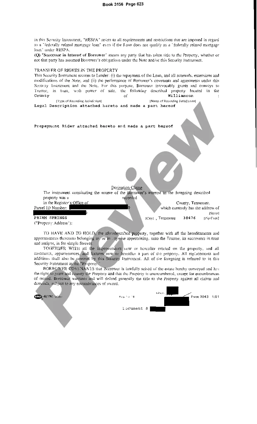 Preview Sample Deed of Trust