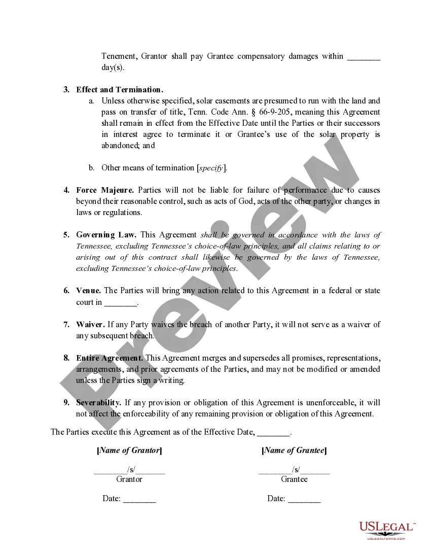 Preview Solar Easement