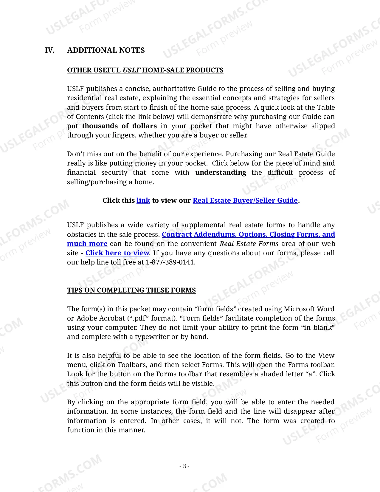 Preview Tennessee Real Estate Home Sales Package with Offer to Purchase, Contract of Sale, Disclosure Statements and more for Residential House