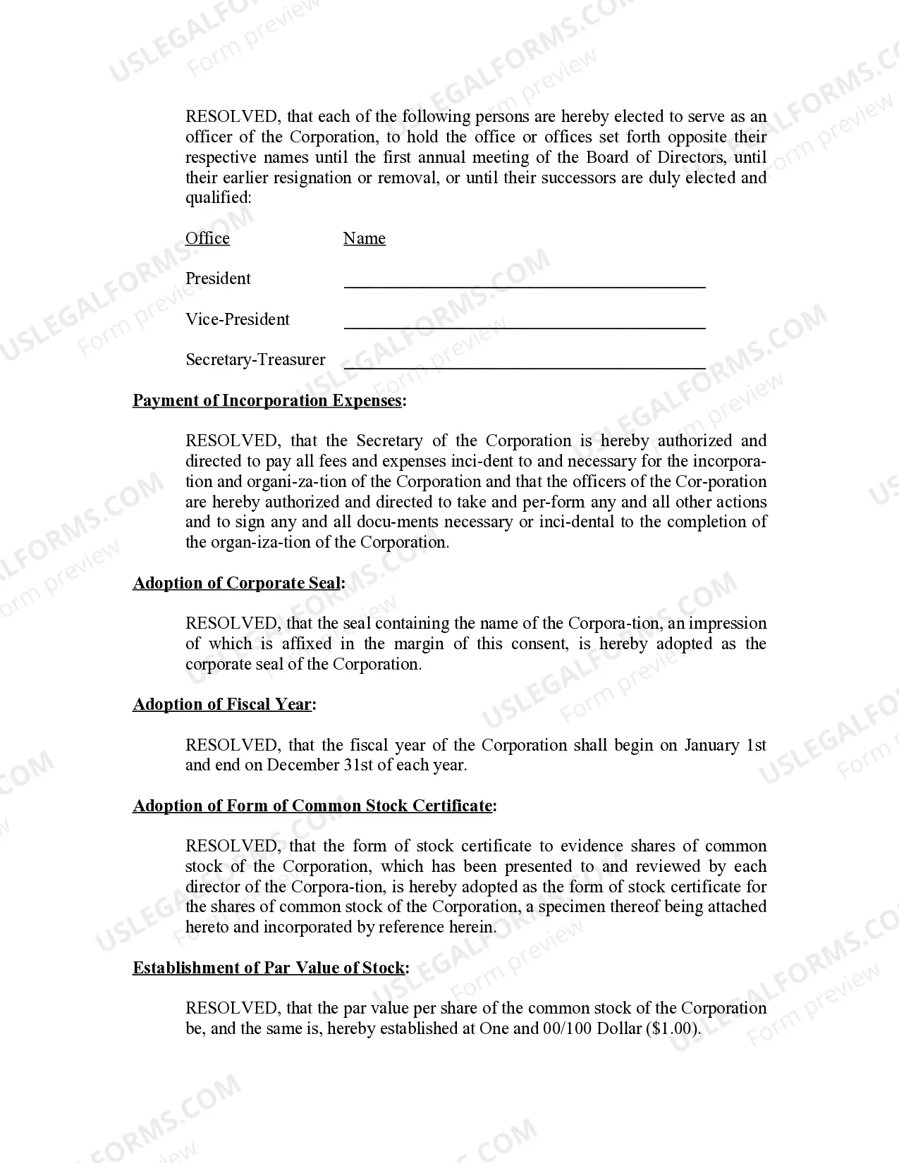 Preview Minutes for Organizational Meeting