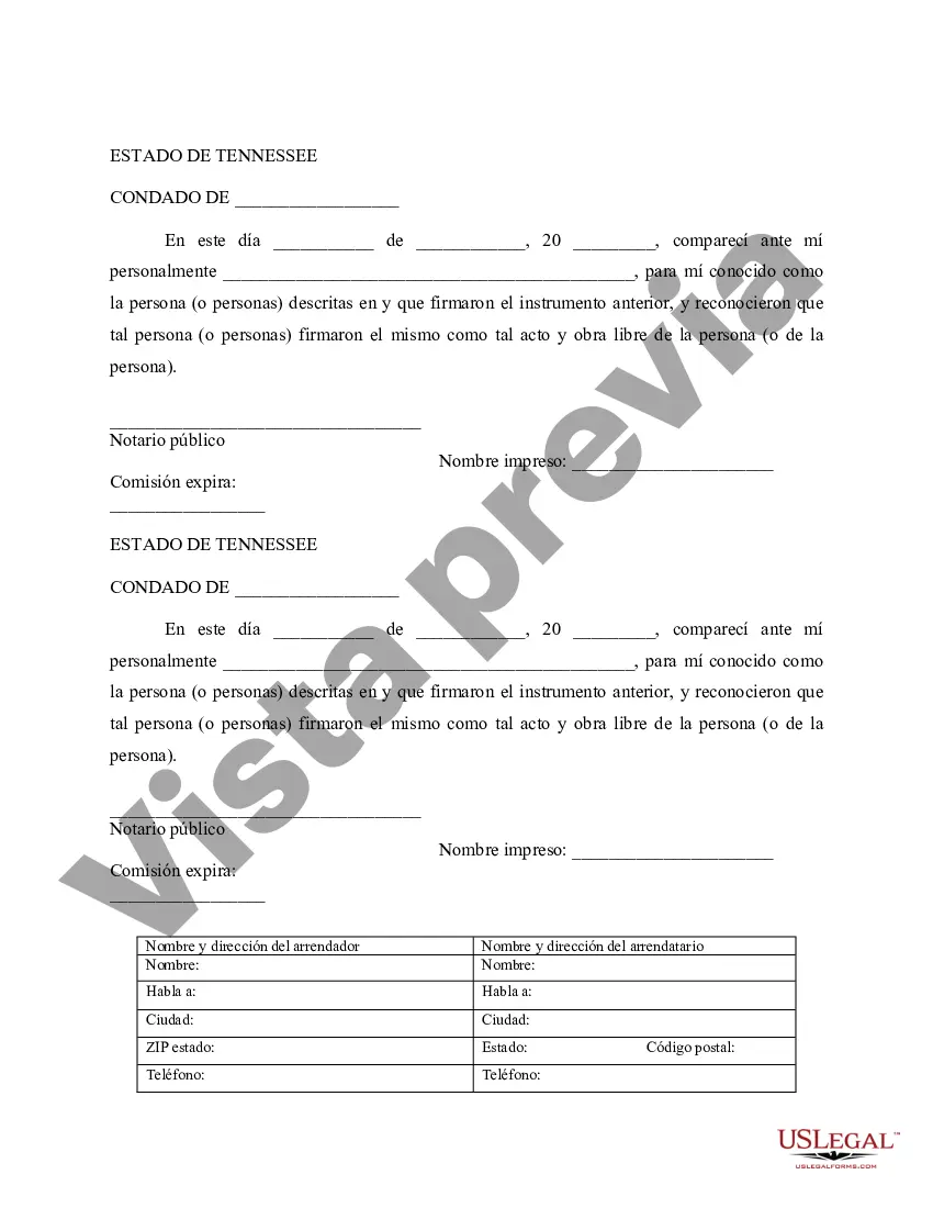 Preview Aviso de Arrendamiento para Grabación