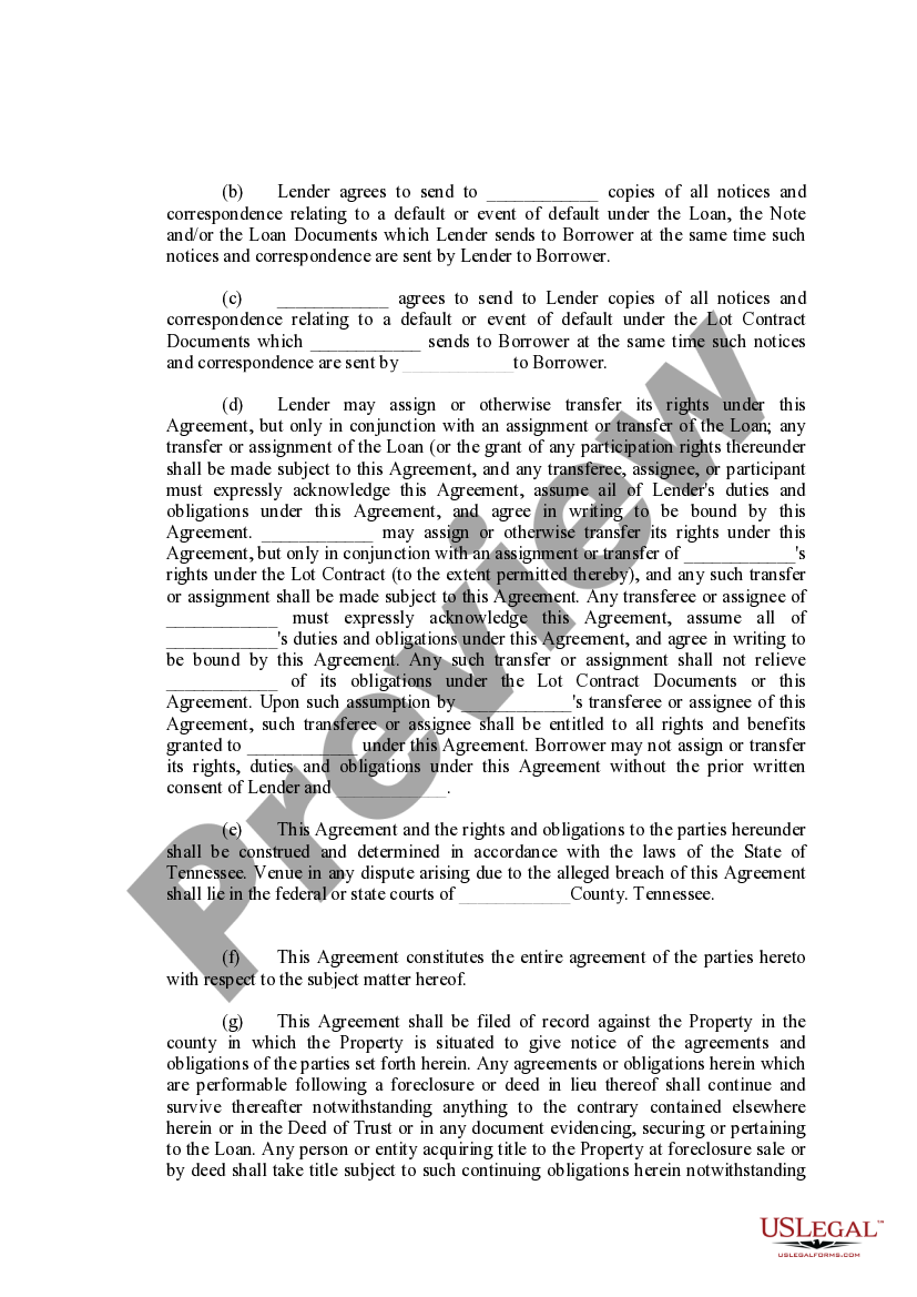 Knoxville Tennessee TriParty Agreement US Legal Forms