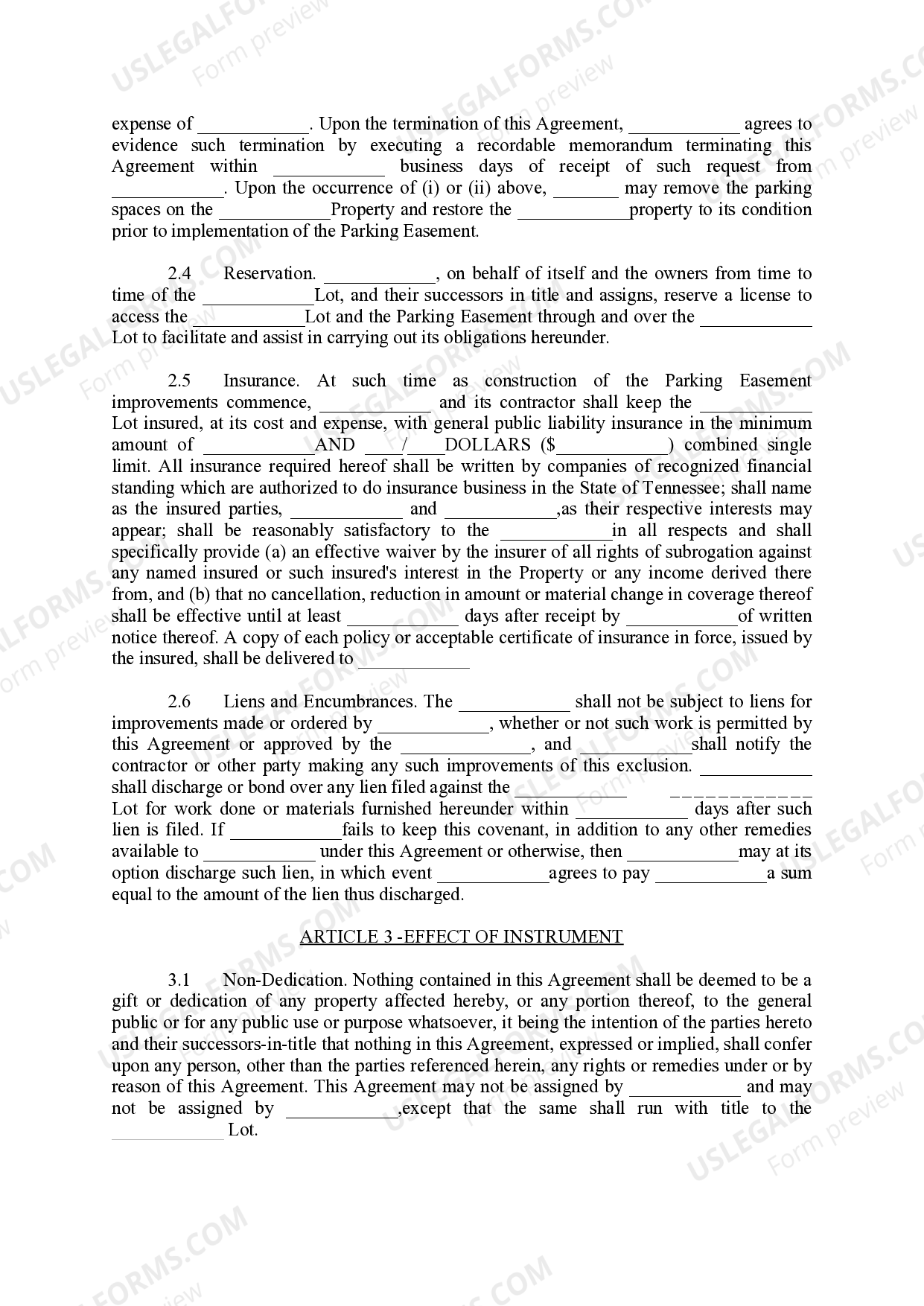 Tennessee Easement By Necessity US Legal Forms