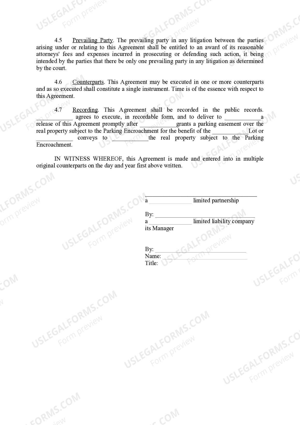 Tennessee Easement By Necessity US Legal Forms
