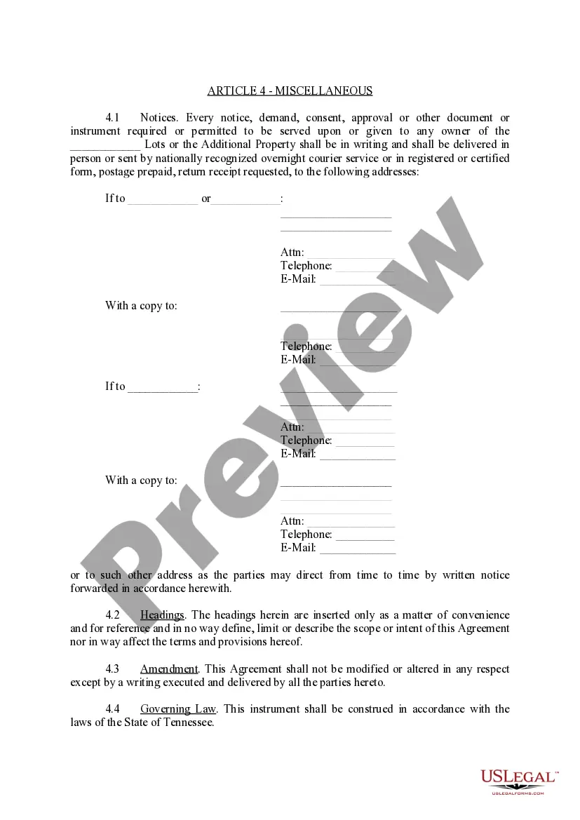 Preview Parking Easement Agreement