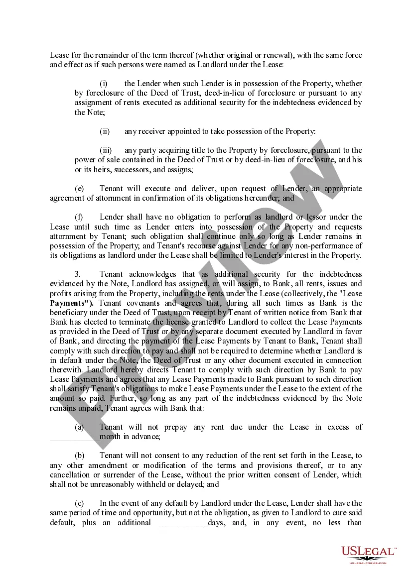 Get Tenant Estoppel, Subordination, Non-Disturbance and Attornment Agreement Preview Tenant Estoppel, Subordination, Non-Disturbance and Attornment Agreement