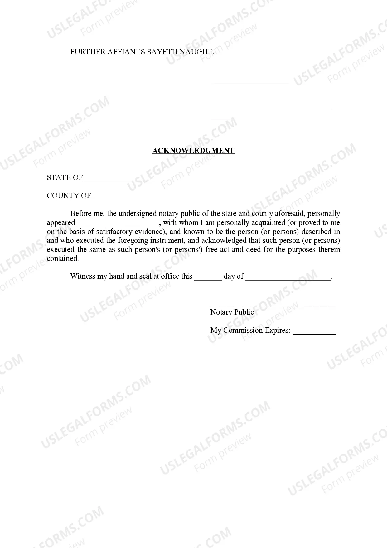 Preview Agreement for Deed and Estoppel and Solvency Affidavit