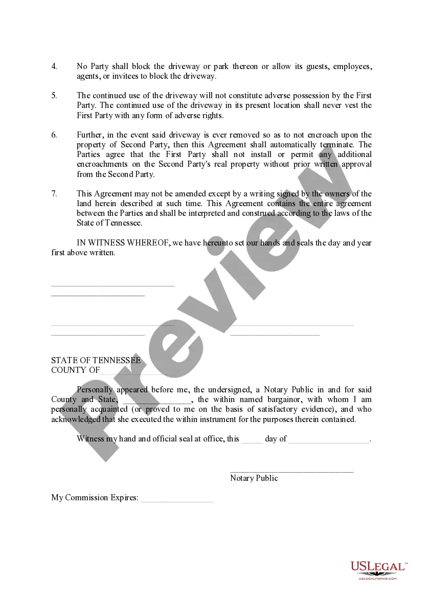 Preview Permissive Use Agreement and Easement