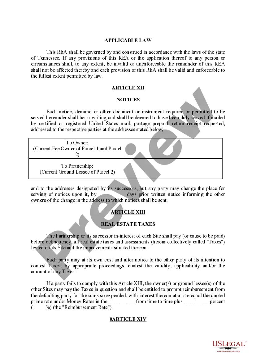 Preview Second Amended and Restated Reciprocal Easement Agreement