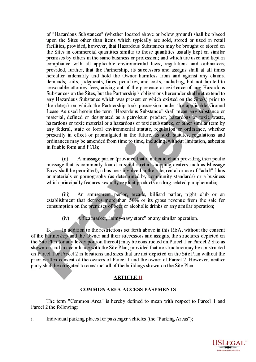 Preview Second Amended and Restated Reciprocal Easement Agreement