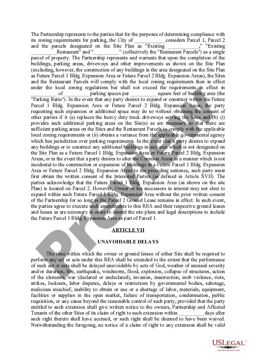 Preview Second Amended and Restated Reciprocal Easement Agreement