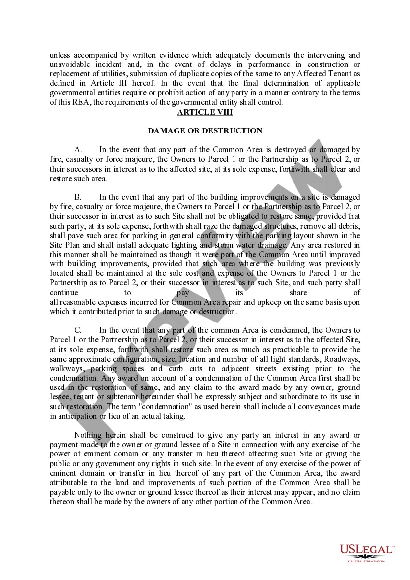 Preview Second Amended and Restated Reciprocal Easement Agreement