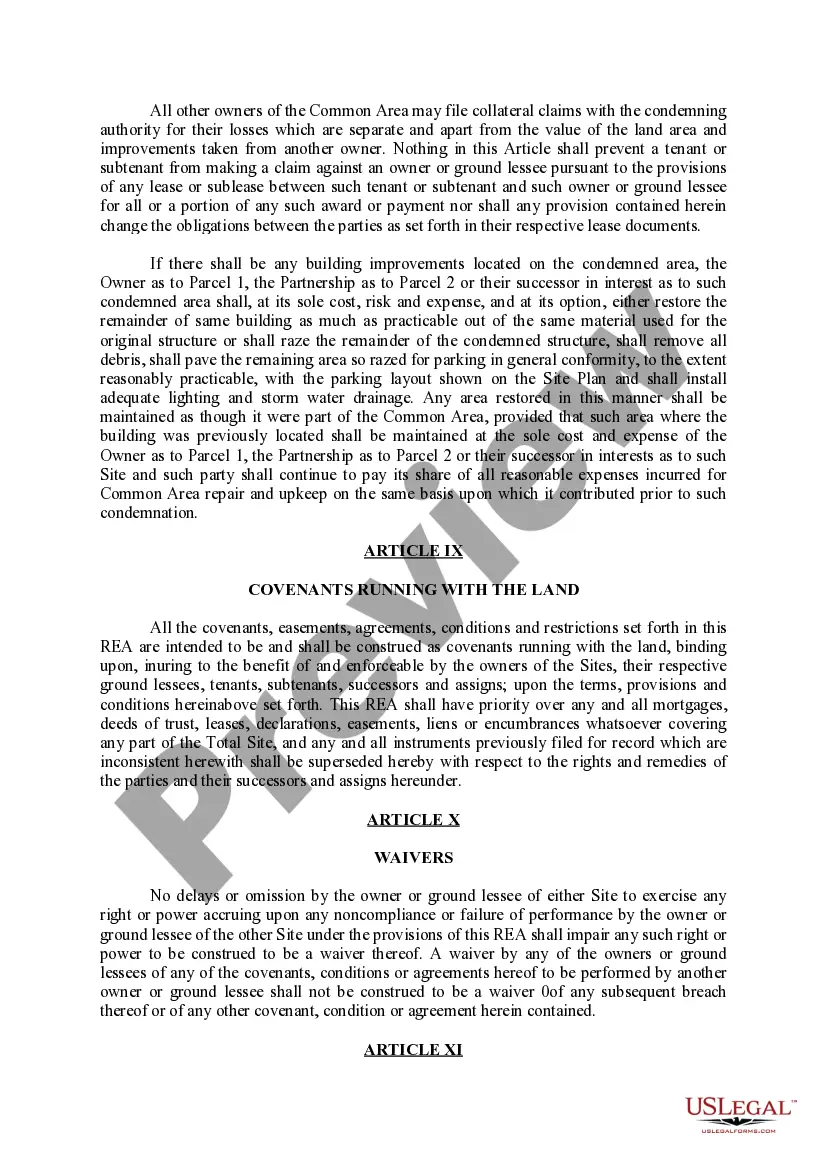 Preview Second Amended and Restated Reciprocal Easement Agreement