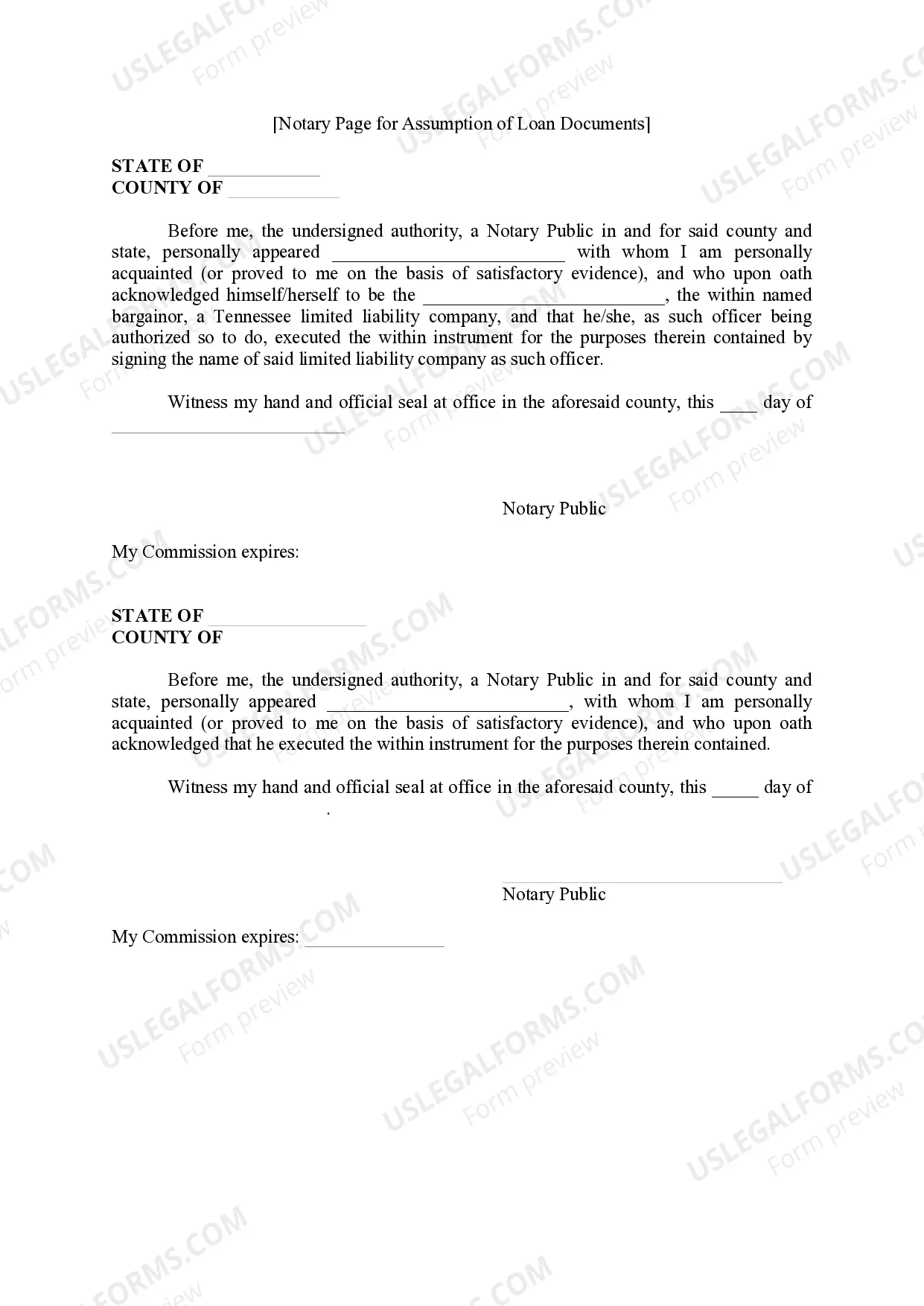 Preview Assumption of Certain Loan Documents