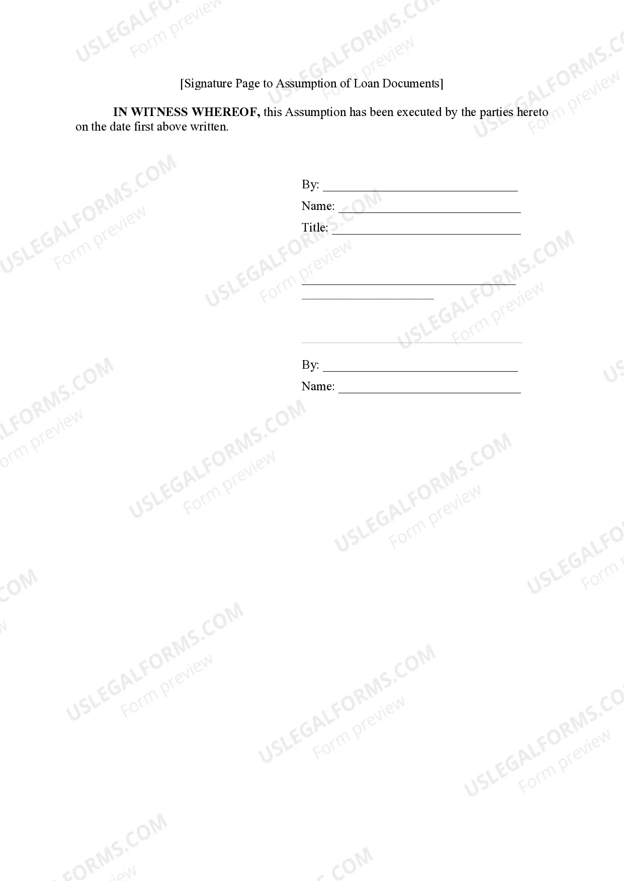 Preview Assumption of Certain Loan Documents