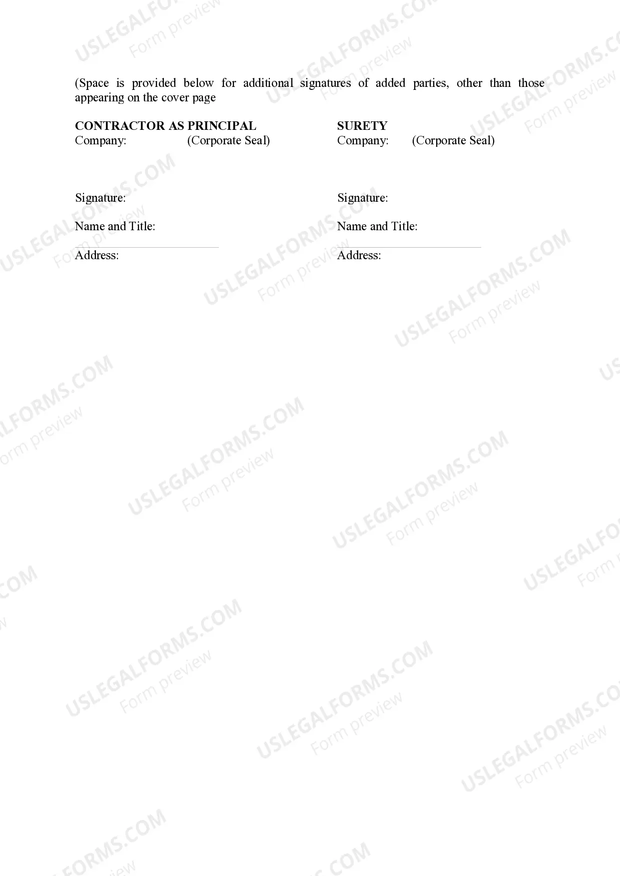 Preview Payment Bond