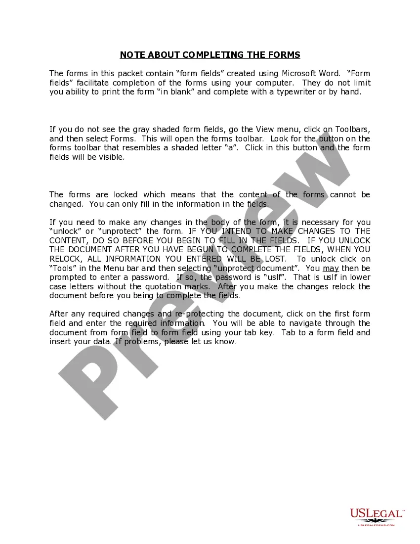 Preview Tennessee Name Change Instructions and Forms Package for an Adult