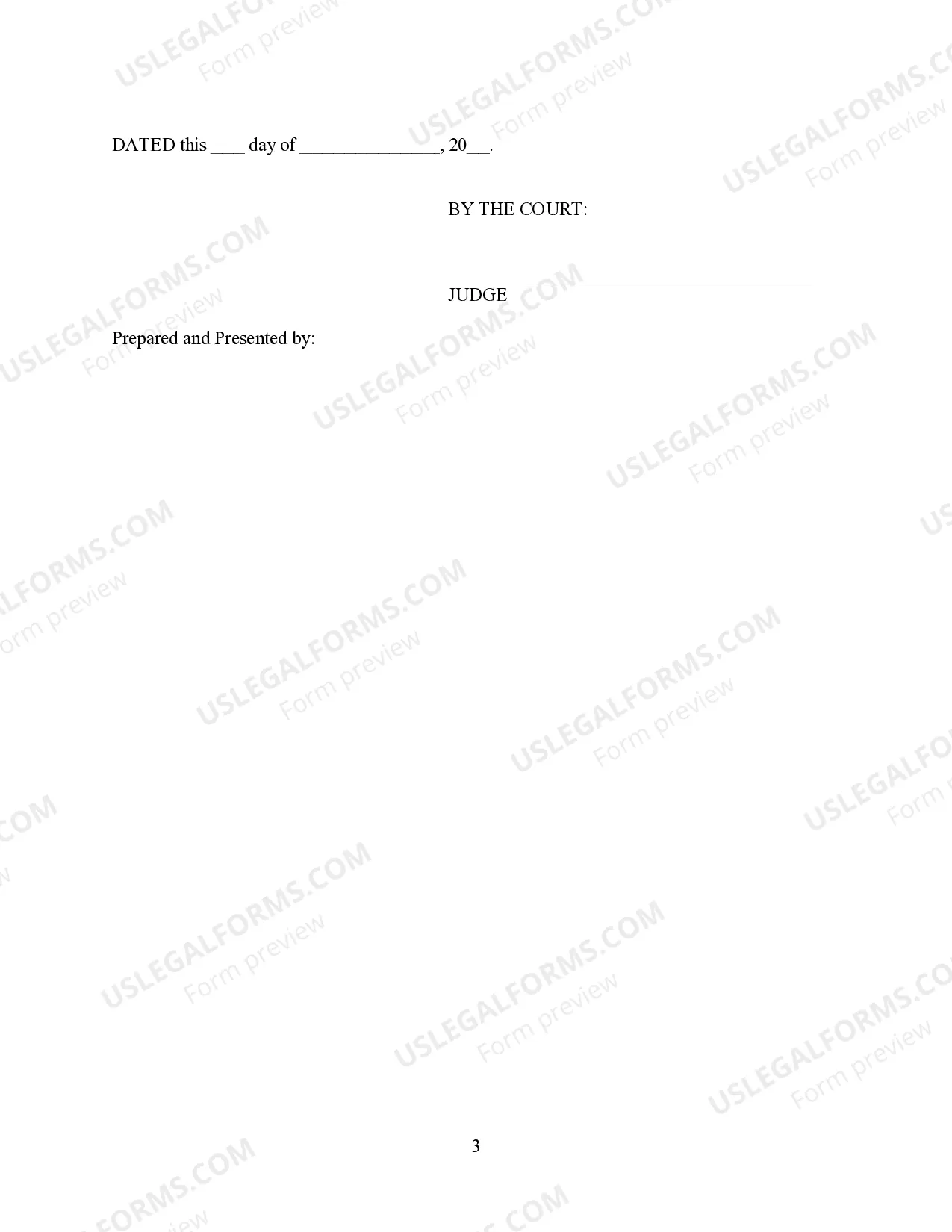 Preview Order of Name Change